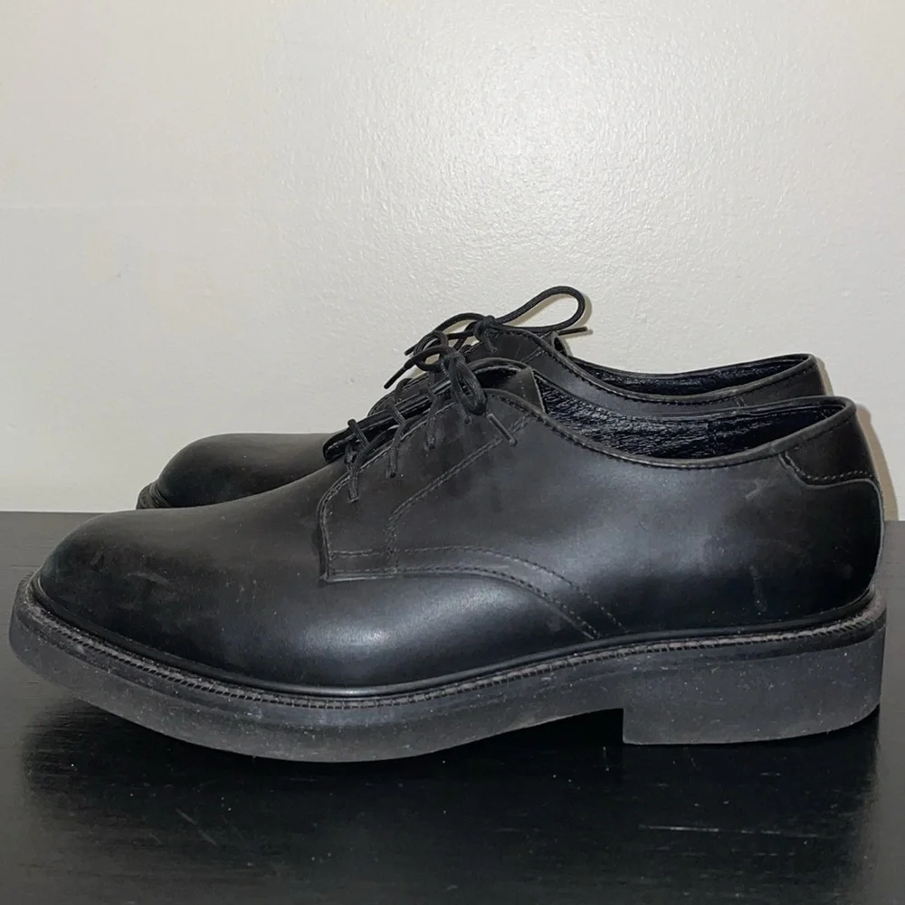 Hitchcock Black Leather‎ Oxfords.  Size 9.5. 5E.  Wide Shoes for Men.